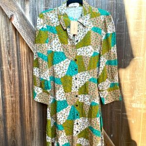 Fun, all-season dress. Sandals, tights/booties, tall boots/blazer/denim jacket